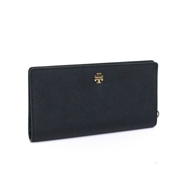 NWT Tory Burch Emerson Slim Wristlet Envelope Wallet in Black - Picture 1 of 9